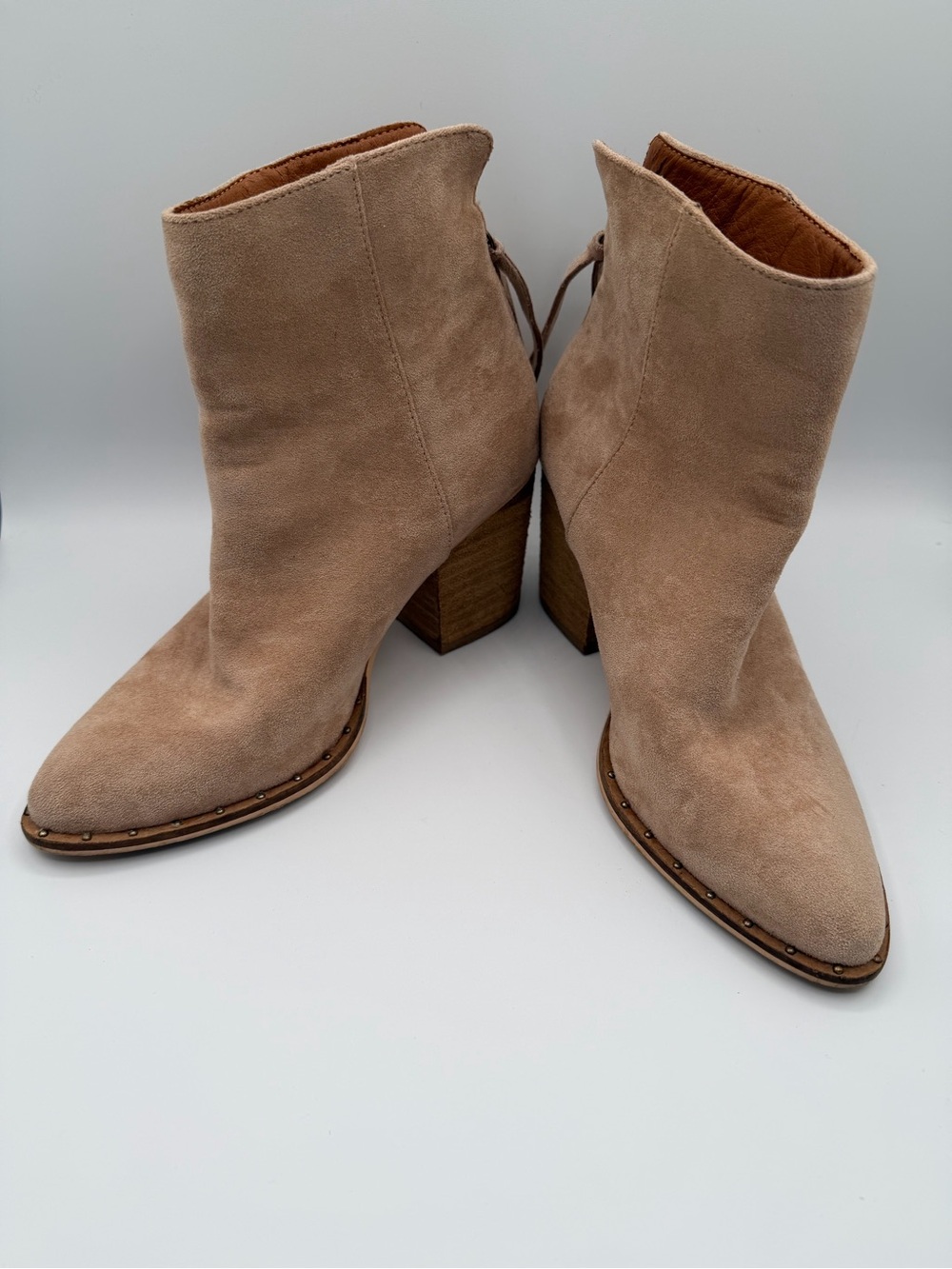 CCOCCI Tan Leather Heeled Ankle Boots